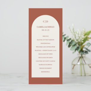 Programa Elegante Arco de Cobre Moderno para Boda