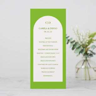 Programa Elegante Arco Verde Vibrante Boda Moderna