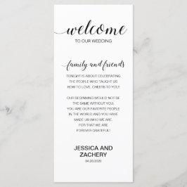 Programa Elegante blanco negro gracias a los invitados Boda