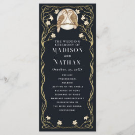 Programa Elegante Boda Art Nouveau Owls