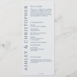 Programa Elegante Boda azul de la Marina Moderna