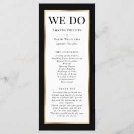 Programa Elegante Boda blanco negro y dorado