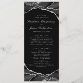 Programa Elegante Boda de Agata Negra con Hoja de Plata