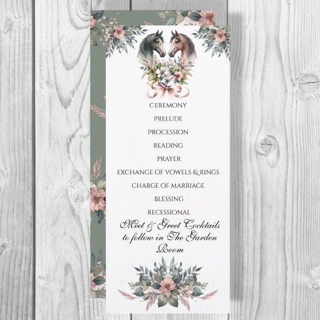 Programa Elegante Boda de caballos de primavera (Enjoy this beautiful collection of elegant watercolor designs.)