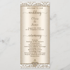Programa Elegante Boda de Champagne Fleur de Lis