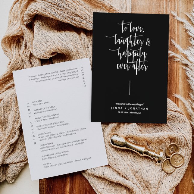 Programa Elegante Boda de escritura minimalista de caligraf (Subido por el creador)