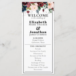 Programa Elegante Boda de Flores Oscuras