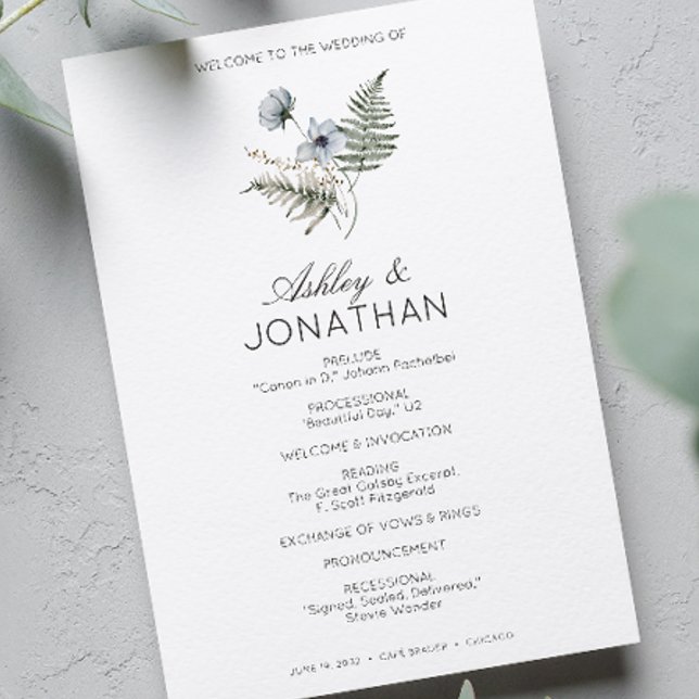 Programa Elegante Boda de flores silvestres rusticas modern (Subido por el creador)