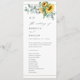 Programa Elegante boda de girasol y eucalipto