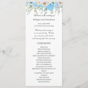 Programa Elegante Boda de Hydrangea Azul