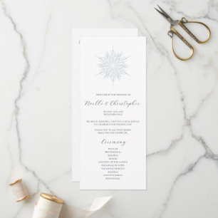 Programa Elegante Boda De Invierno De Helado Azul De Nieve