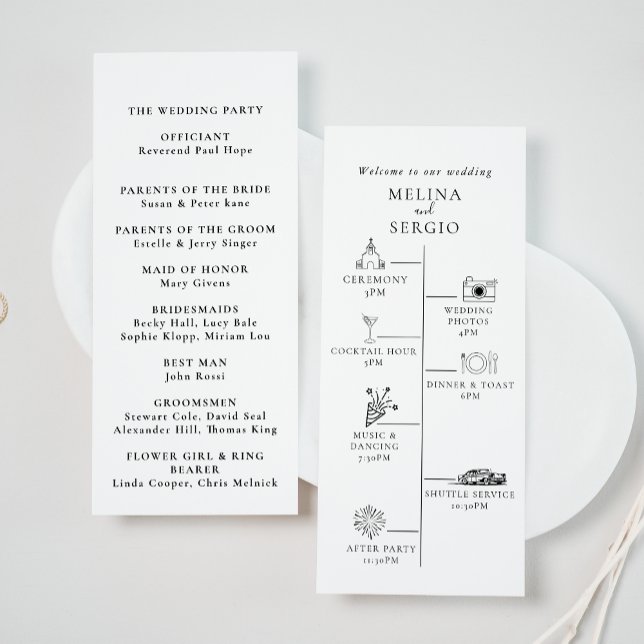Programa Elegante Boda de la línea de tiempo de caligrafía  (Subido por el creador)