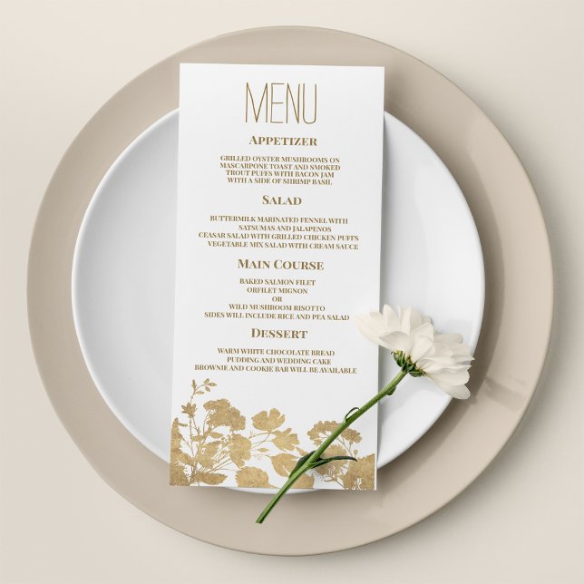 Programa Elegante Boda de lujo con flores silvestres de oro (Elegant white gold wildflower luxury Wedding Menu)