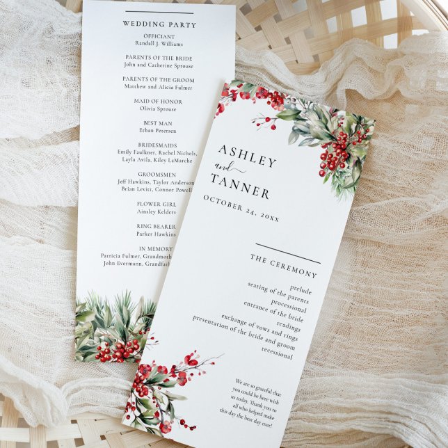 Programa Elegante Boda de Navidad de Invierno Floral (Subido por el creador)