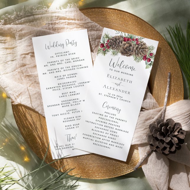 Programa Elegante Boda de Navidades de invierno Berries Pin (Subido por el creador)