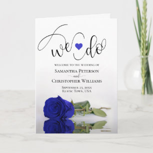 Programa Elegante Boda de Rosa Royal Blue o Cobalt