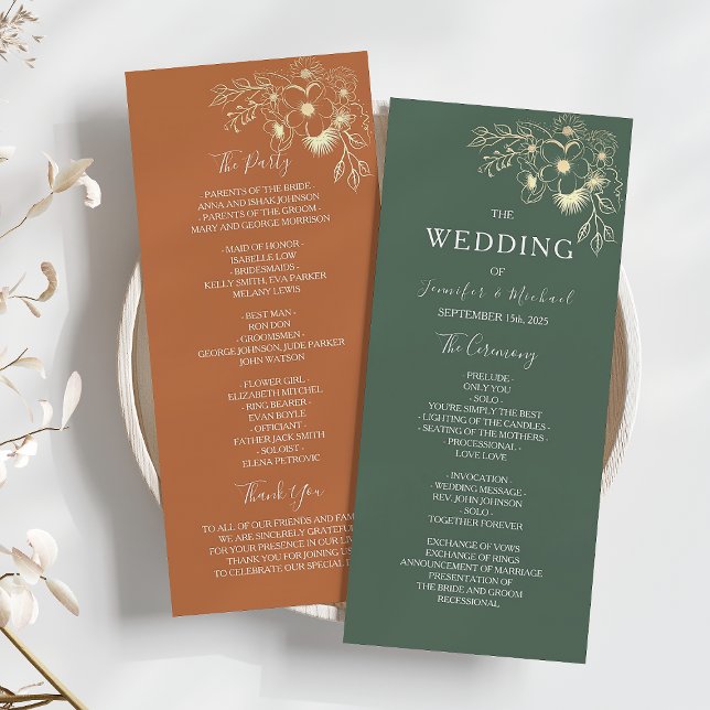 Programa Elegante Boda de Terracota y Verde Oliva (Subido por el creador)