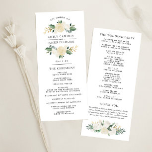 Programa Elegante Boda de Wreath Green Gold Floral
