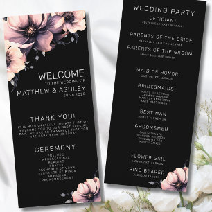 Programa Elegante Boda Floral Moderna Rosa Claro