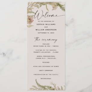 Programa Elegante Boda Floral y Fern   Jardín Botánico