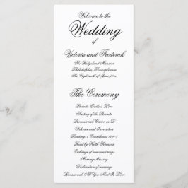 Programa Elegante Boda Formal en Blanco y Negro