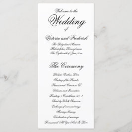 Programa Elegante Boda Formal en Blanco y Negro
