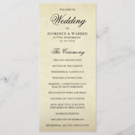 Programa Elegante Boda Formal Vintage