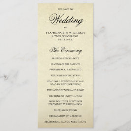 Programa Elegante Boda Formal Vintage