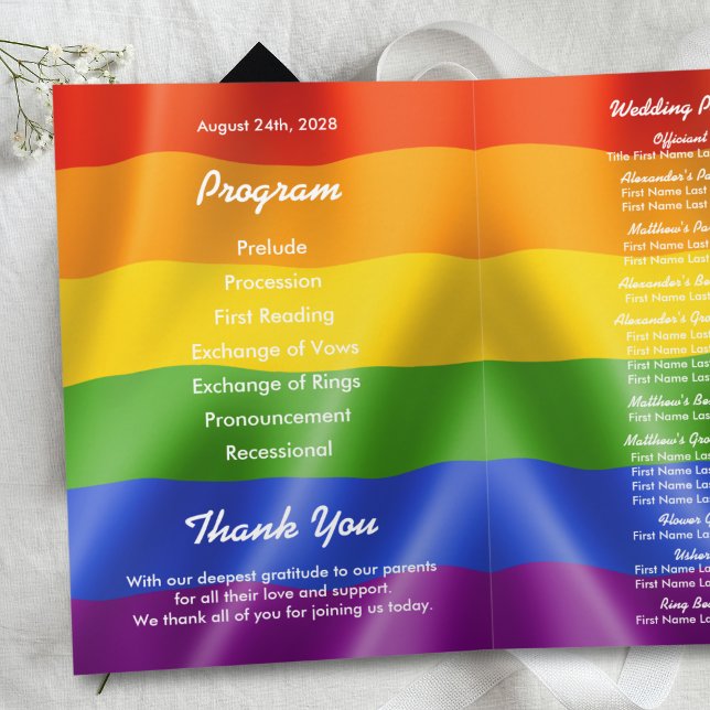 Programa Elegante Boda Gay Moderno de Hombres Foto Arcoíris (Subido por el creador)