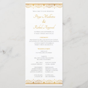 Programa Elegante Boda indio del patrón oro