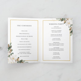 Programa Elegante Boda Marfil Magnolia Floral Greeneration