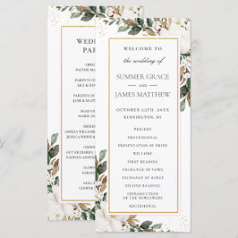 Programa Elegante Boda Marfil Magnolia Floral Greeneration