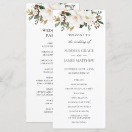 Programa Elegante Boda Marfil Magnolia Floral Greeneration