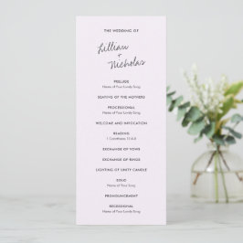Programa Elegante Boda Moderna Lila