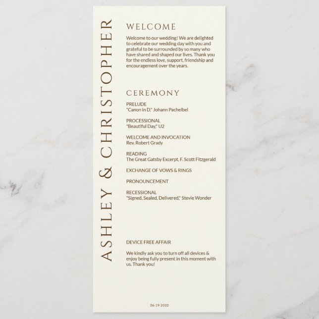 Programa Elegante Boda moderno de flores silvestres fuera d (Anverso)