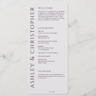 Programa Elegante Boda moderno oscuro morado