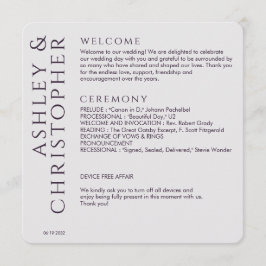 Programa Elegante Boda moderno oscuro morado