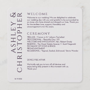 Programa Elegante Boda moderno oscuro morado