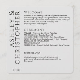 Programa Elegante Boda negro de humo moderno