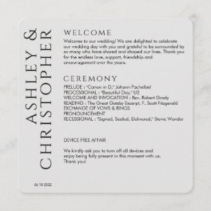 Programa Elegante Boda negro de humo moderno