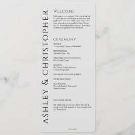 Programa Elegante Boda negro de humo moderno