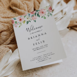 Programa Elegante Boda plegado floral elegante otoño