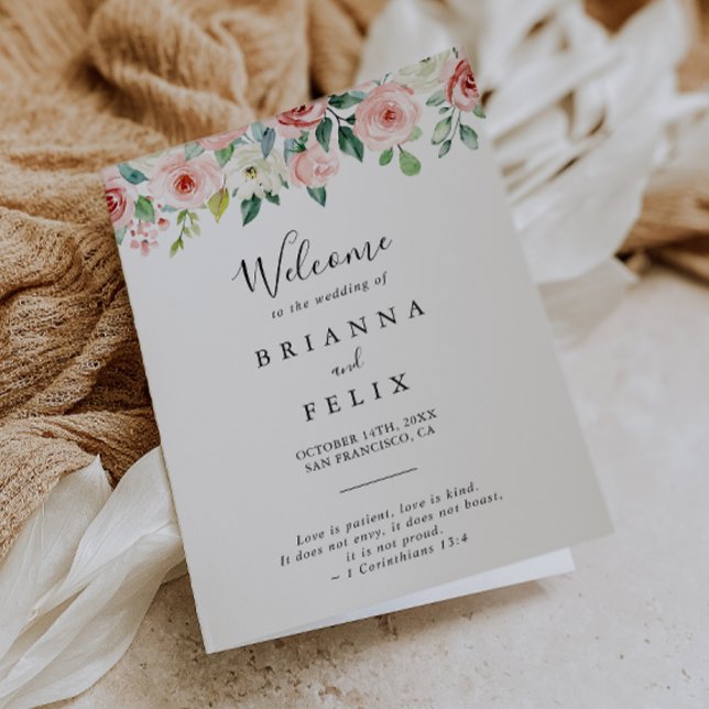 Programa Elegante Boda plegado floral elegante otoño (Subido por el creador)