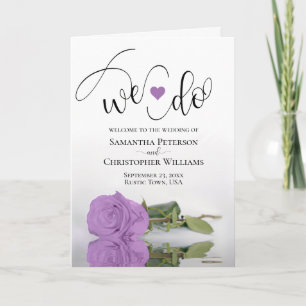 Programa Elegante Boda plegado Rosa Lilac Purple