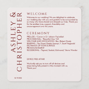 Programa Elegante Boda Rojo Crimson Moderno