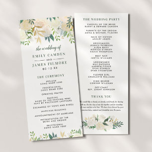 Programa Elegante Boda Rubor Gold Floral Greenery
