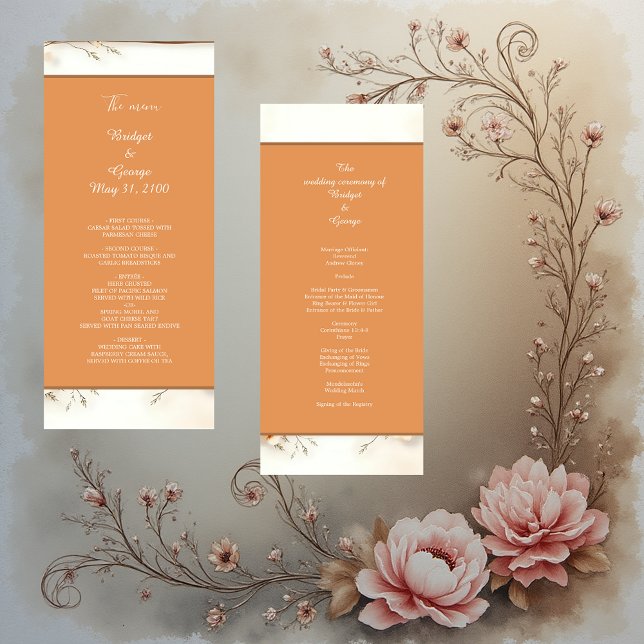 Programa Elegante Boda ruso de color beige marrón (Subido por el creador)