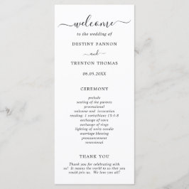 Programa Elegante Boda Simple en Blanco y Negro