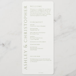 Programa Elegante Boda verde sabio moderno