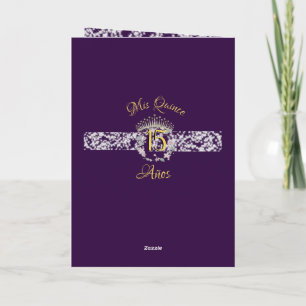 Programa Elegante Boho Plata Púrpura Quinceañera Español
